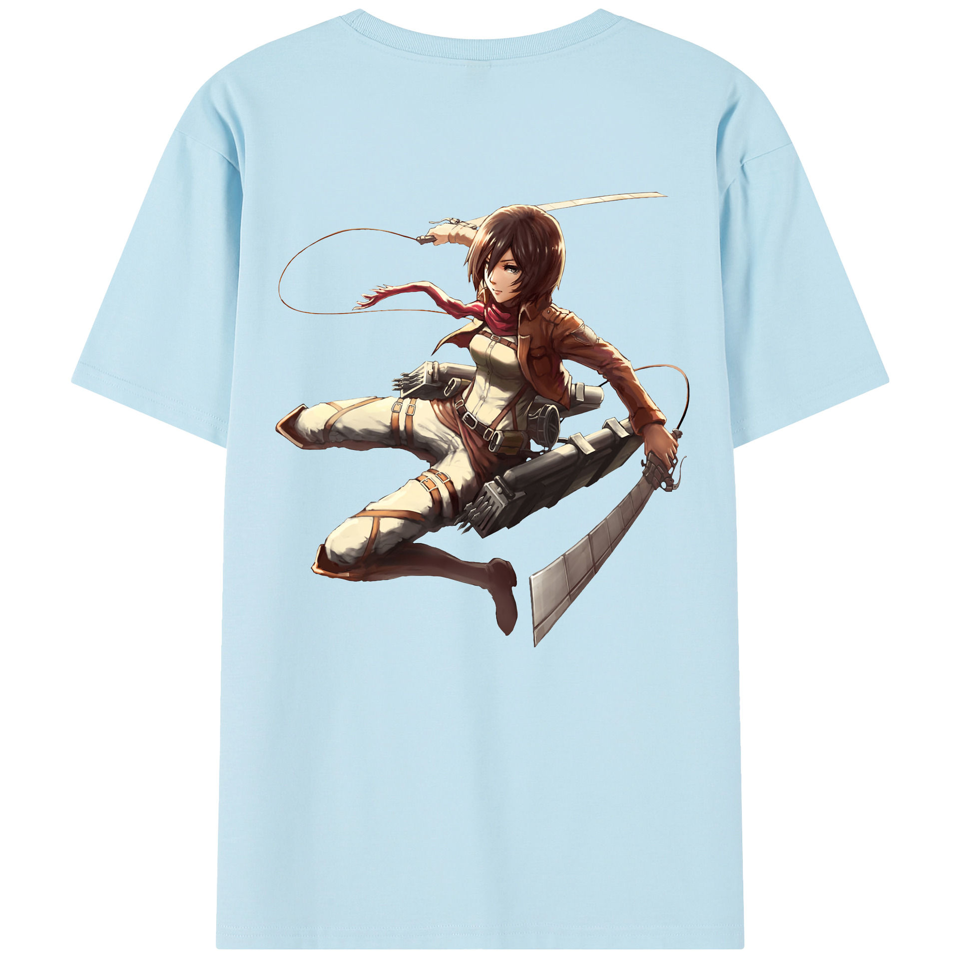 （画像用） 進撃の巨人 ミカサ·アッカーマン Attack on Titan Mikasa Ackerman 綿100％半袖Tシャツ（背面プリント）